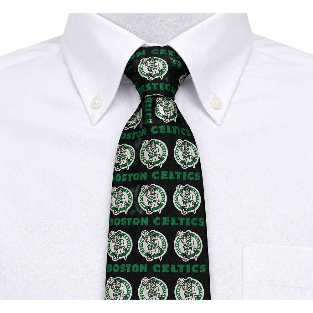 NBA Boston Celtics 100% Silk Neck Tie RM Sport Made In USA Classic 4" Wide EUC